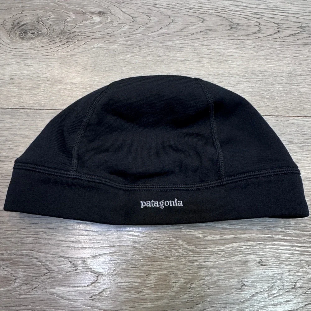 Patagonia Polartec Fleece Beanie Black Winter Hat Mens Skullcap USA Made